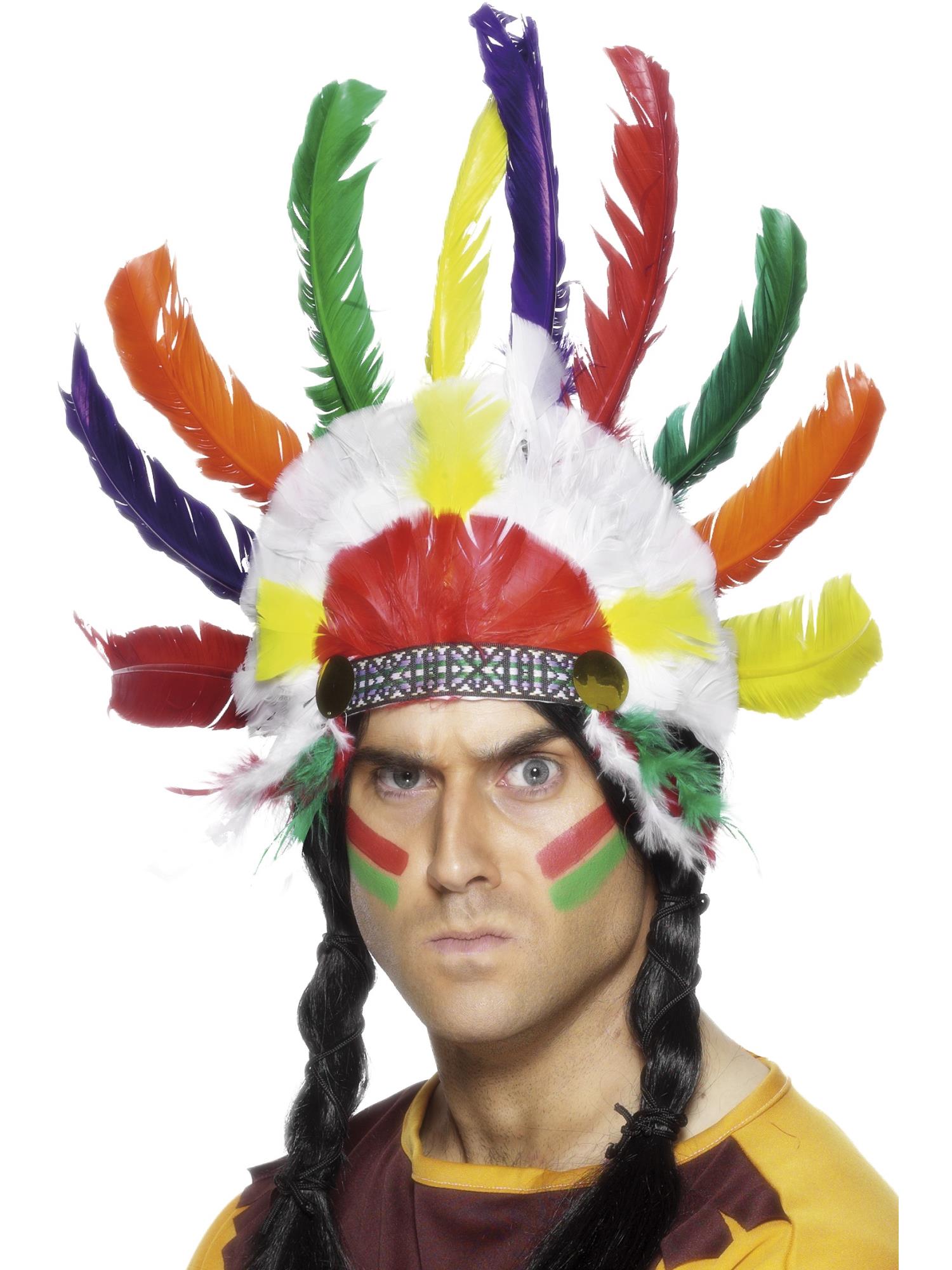 smiffys-fever-indianer-kopfschmuck-federhaube-bunt-einheitsgr-e image 1