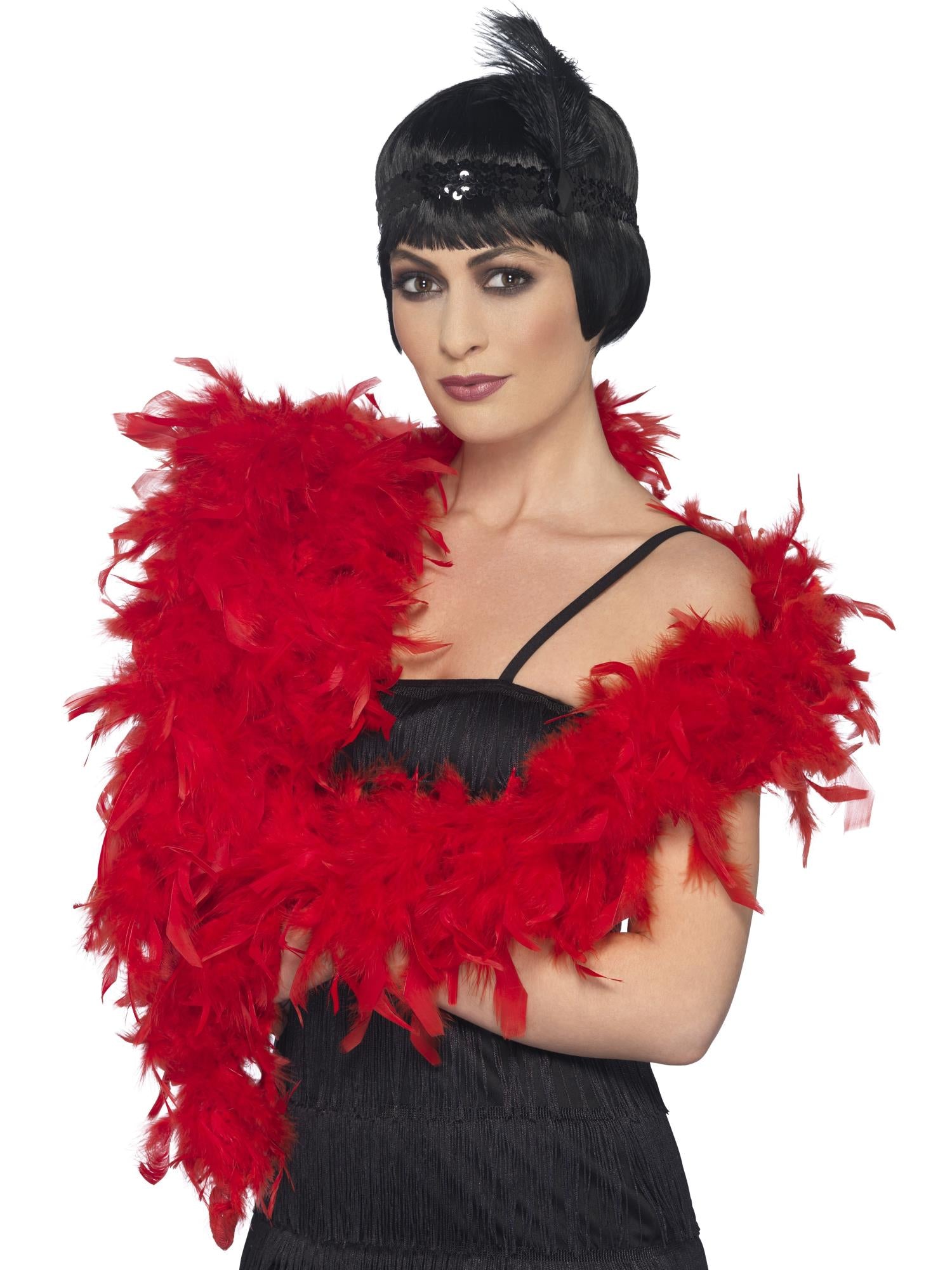 smiffys-fever-deluxe-federboa-rot-einheitsgr-e-damen image 1