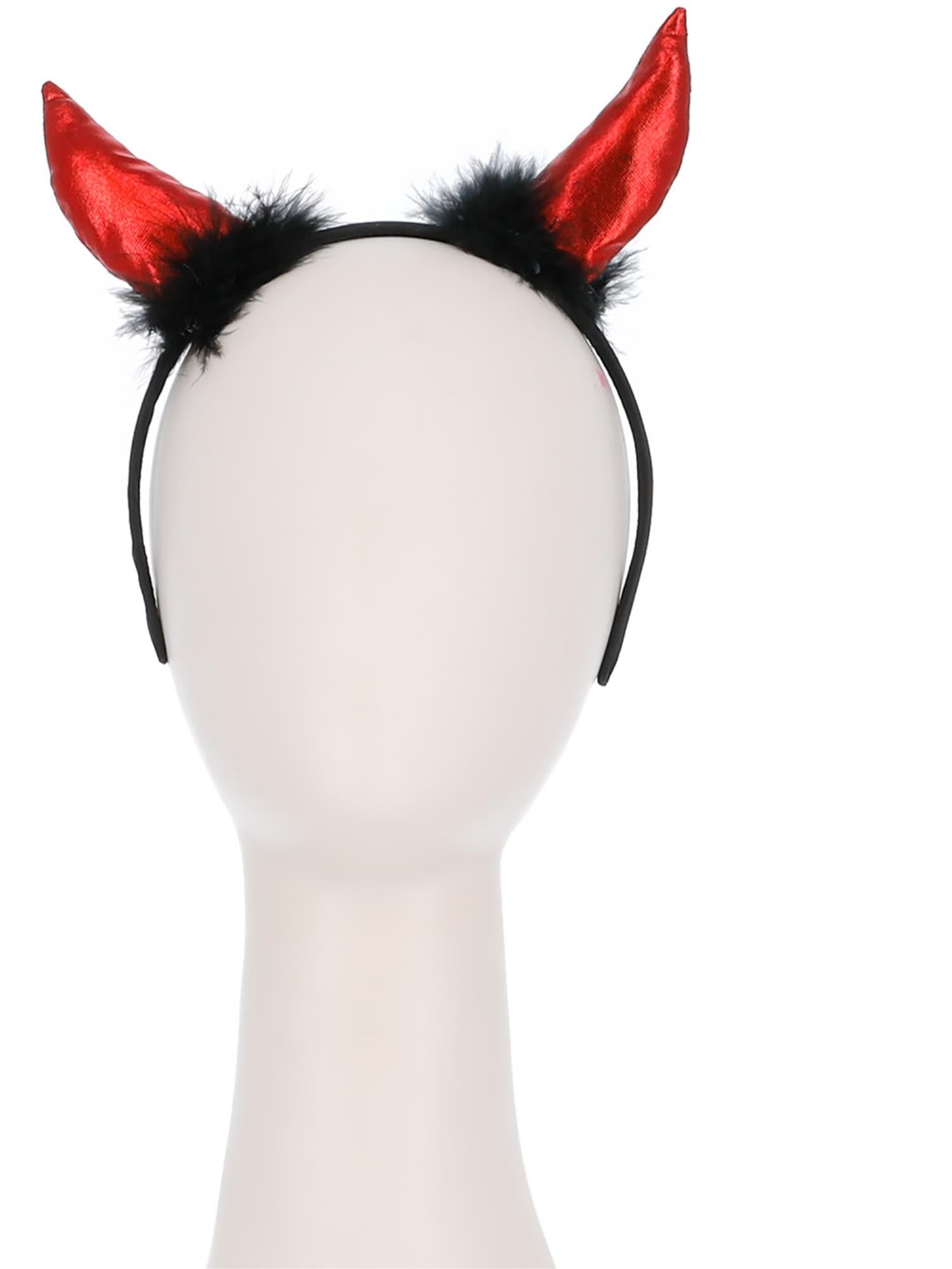smiffys-fever-metallic-devil-horns-haarreif-rot-schwarz-teufel image 2