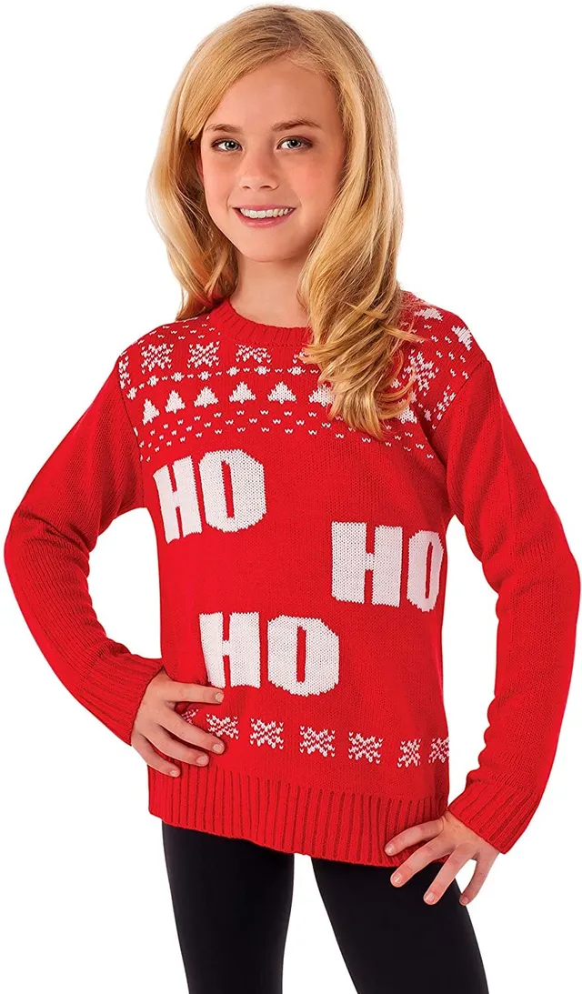 rubie-s-deluxe-ho-ho-ho-weihnachtspullover-rot-gr-l image 1