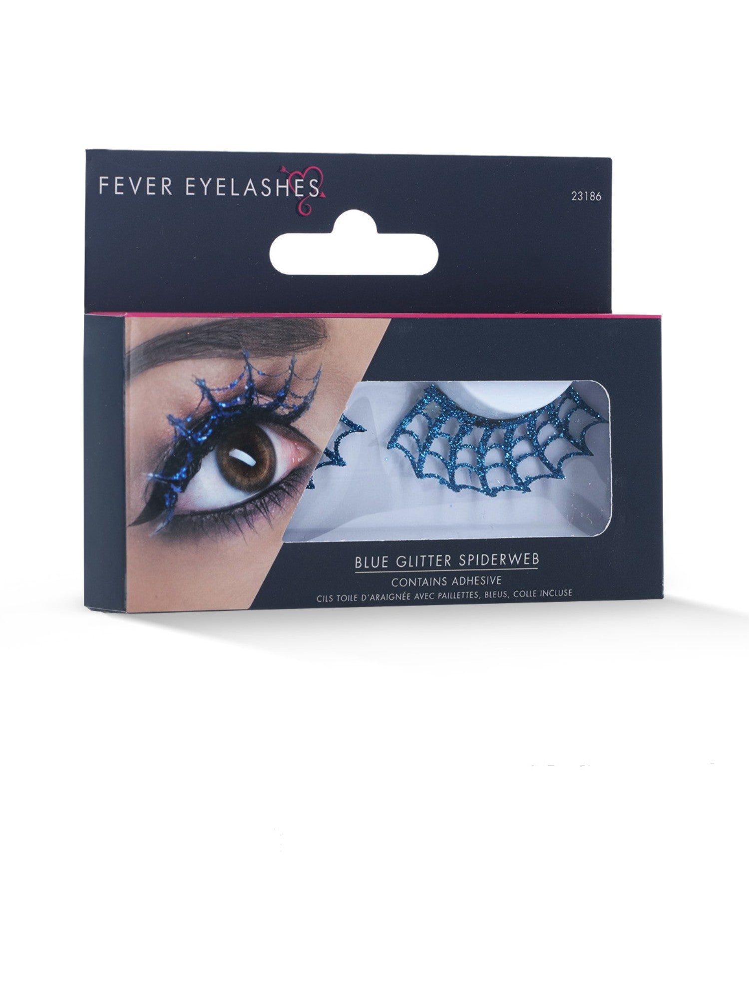 smiffys-fever-eyelashes-spiderwebs-wimpern-blau-glitzer image 2