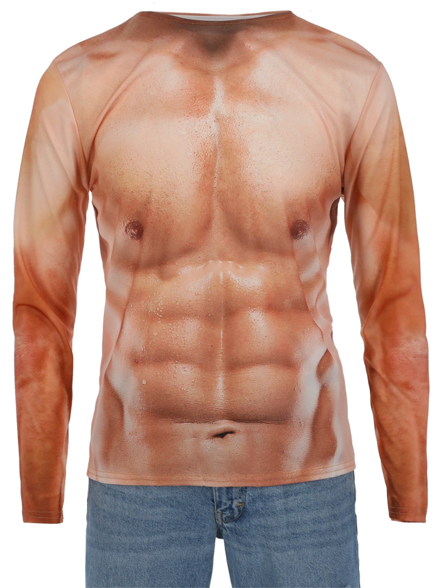 smiffys-fever-muskel-shirt-herren-hautfarben-langarm-m-l image 5