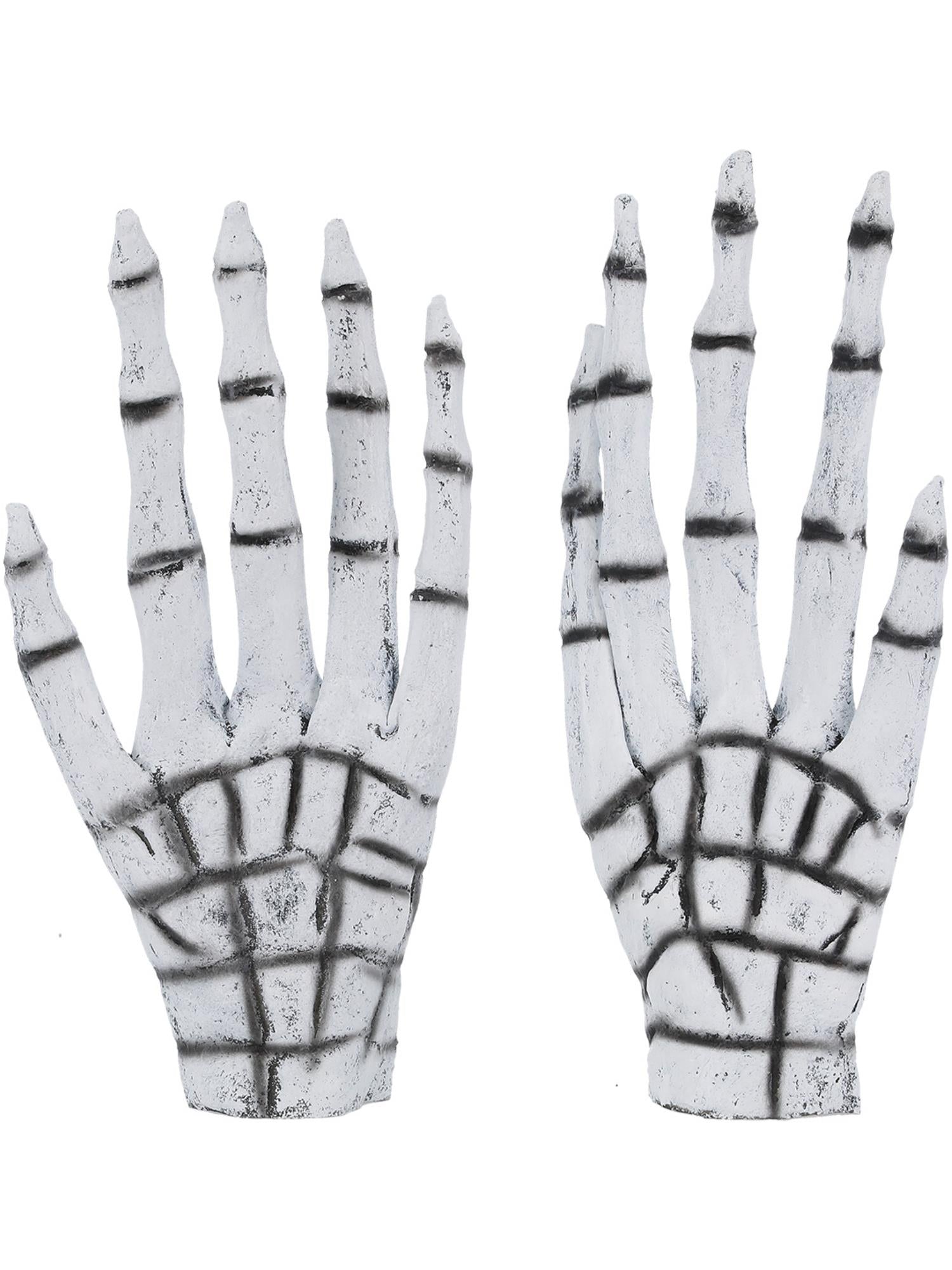 smiffys-fever-skelett-handschuhe-wei-schwarz-latex image 2