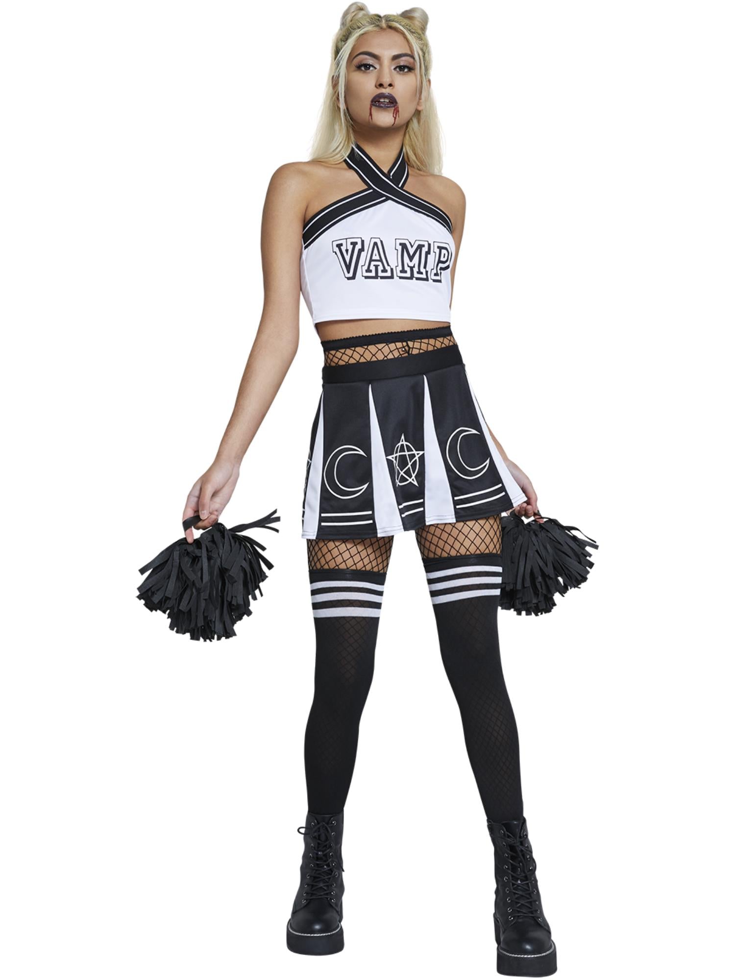 smiffys-fever-vamp-cheerleader-kost-m-schwarz-4tlg-damen image 1