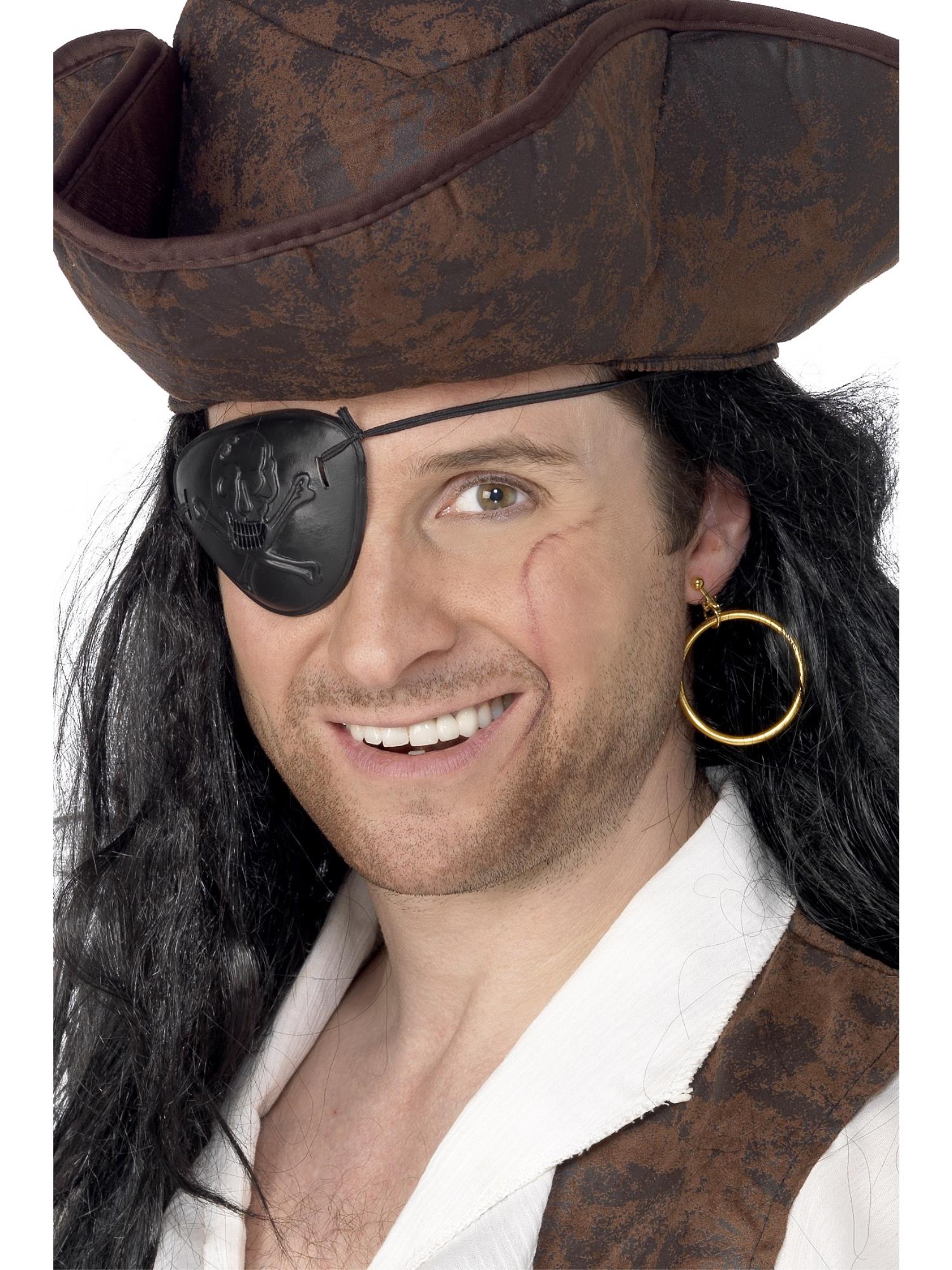 smiffys-fever-piraten-augenklappe-ohrring-set-schwarz image 1