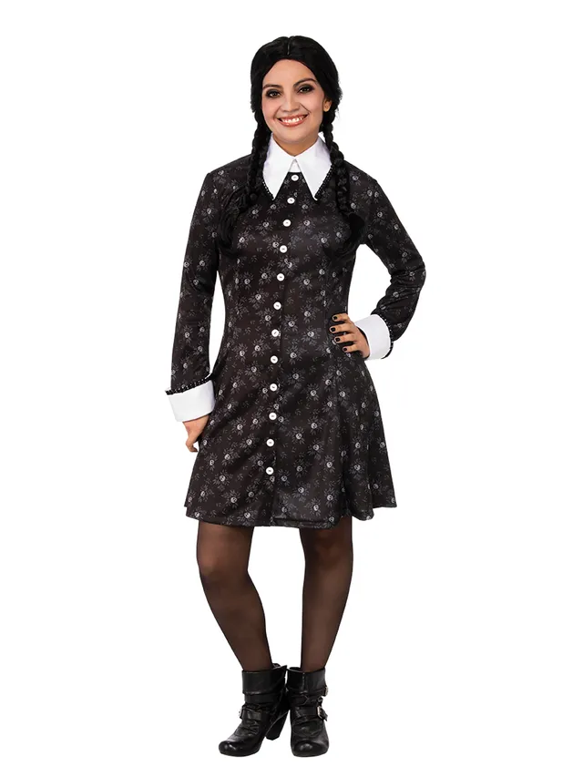 rubies-wednesday-addams-kost-m-damen-kleid-schwarz-wei image 1