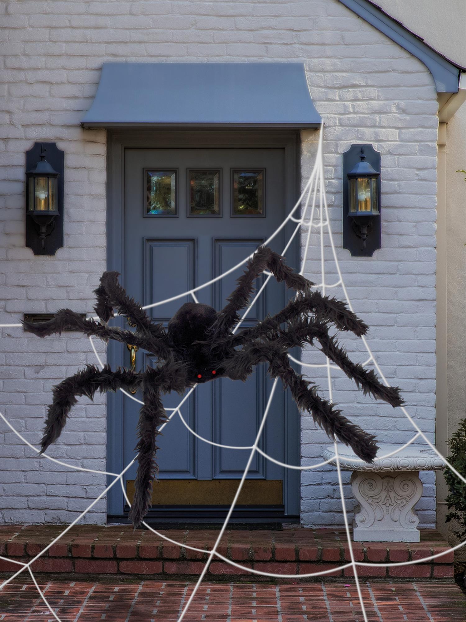 smiffys-halloween-riesenspinne-mit-netz-schwarz-wei-outdoor image 2