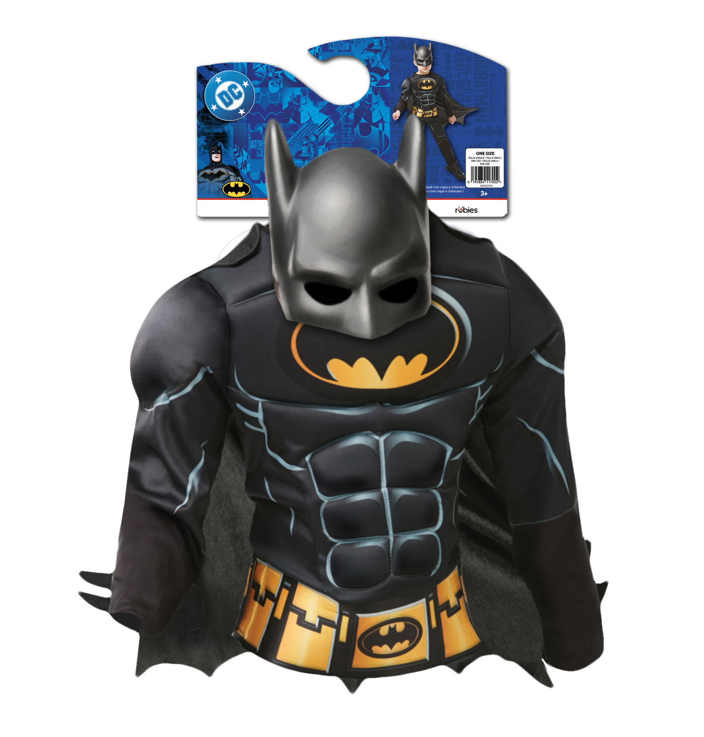 rubies-batman-80-jahre-luxe-kost-m-schwarz-gelb-muskeln image 2