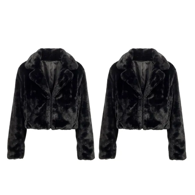 boland-costumes-fluffy-rave-felljacke-schwarz-m-l-kunstfell-kurz image 1