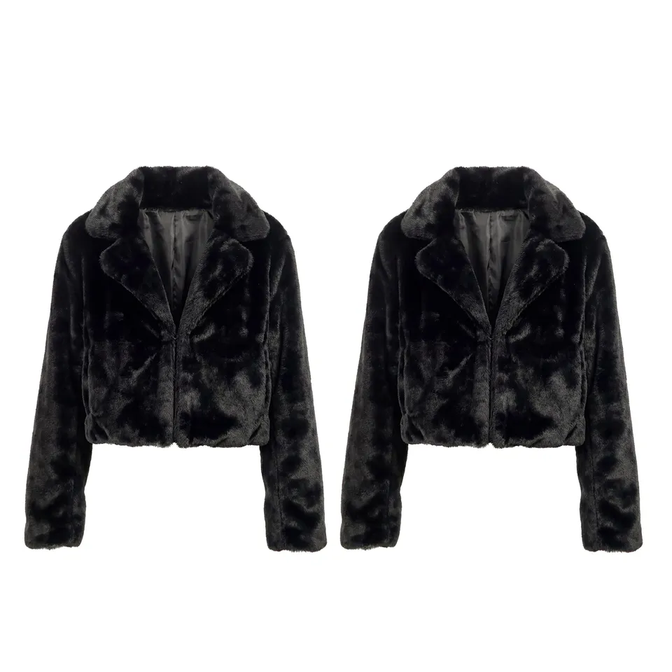 boland-costumes-fluffy-rave-felljacke-schwarz-m-l-kunstfell-kurz image 1