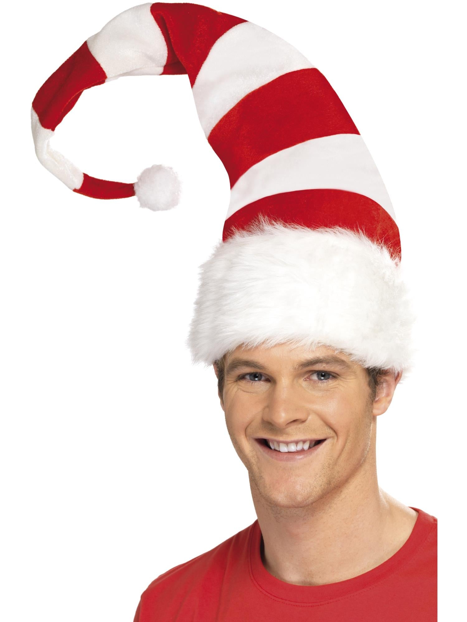 smiffys-fever-striped-santa-weihnachtsm-tze-rot-wei image 2