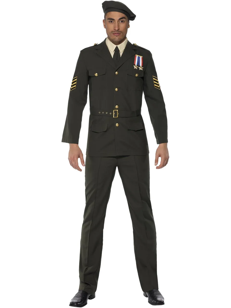 smiffys-fever-wartime-officer-kost-m-herren-gr-n-gr-m-38-40 image 1