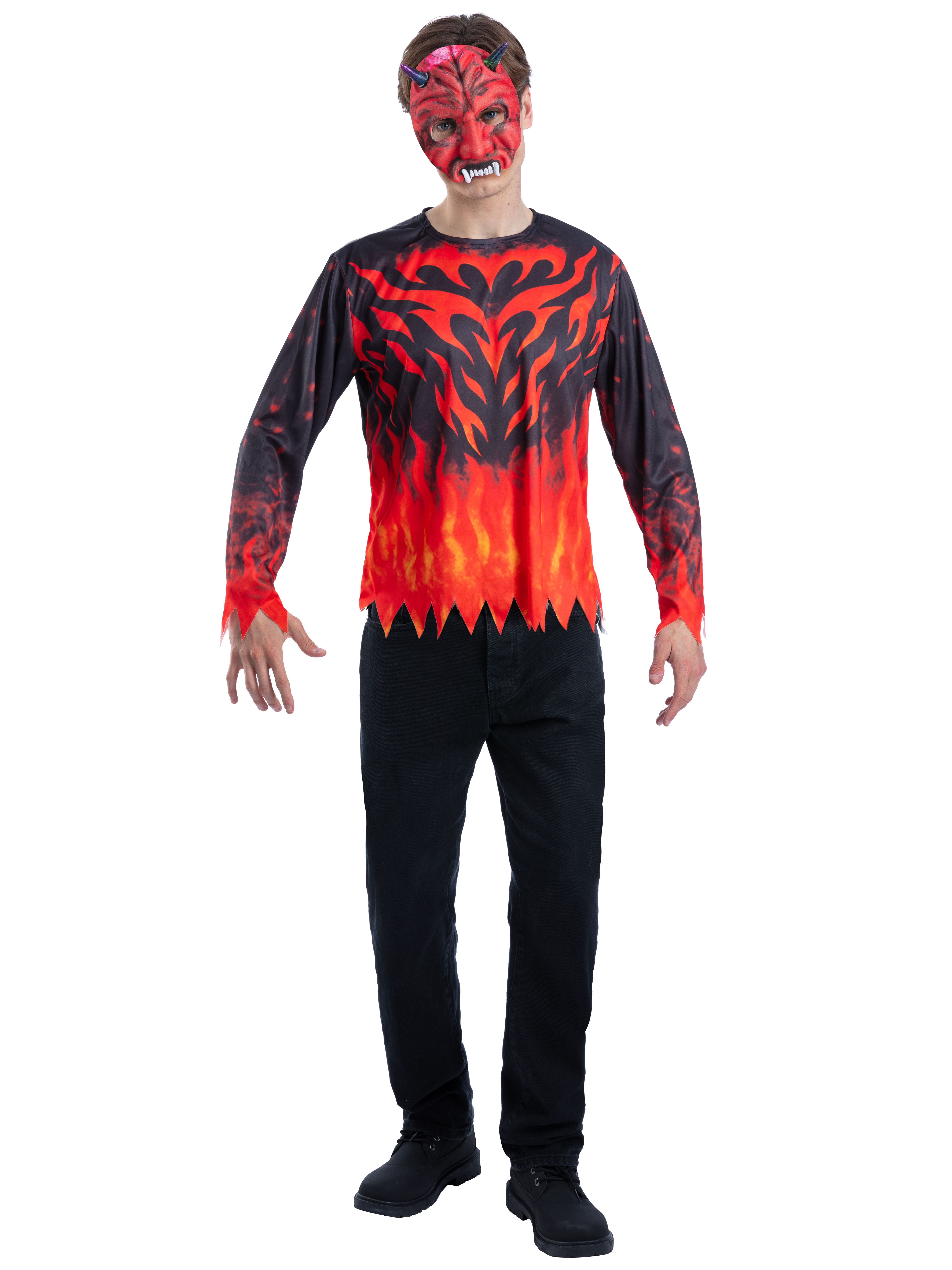 rubies-teufel-kost-m-set-top-maske-rot-schwarz-m-l image 1