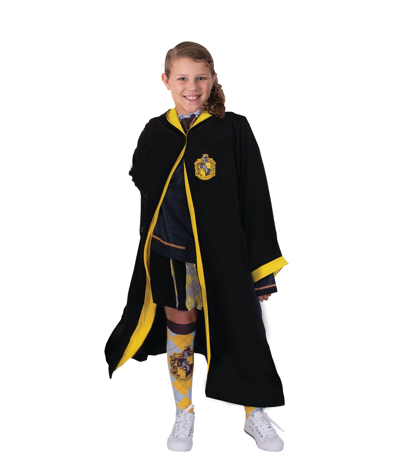 rubies-poufsouffle-zauberer-kost-m-schwarz-gelb-hufflepuff-robe image 1