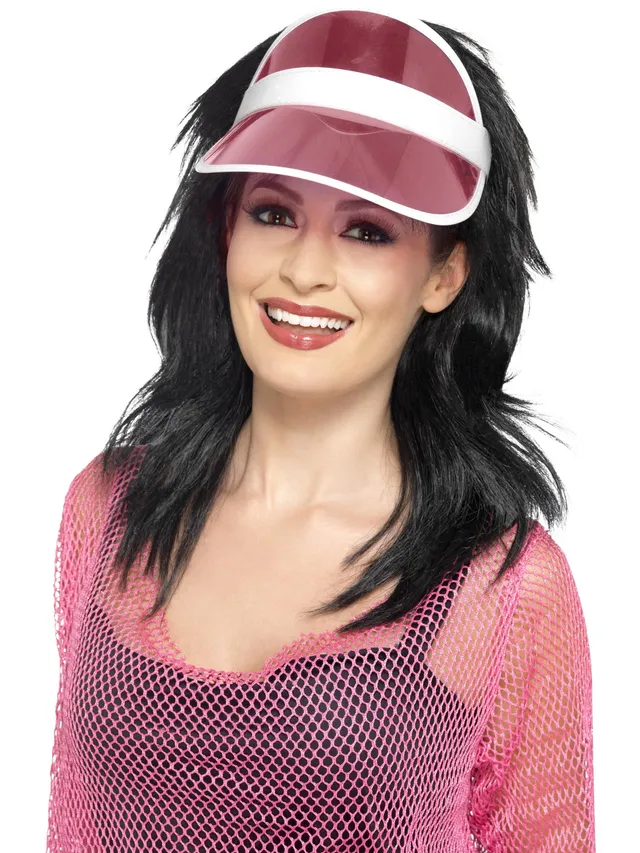 smiffys-fever-80s-sun-visor-kappe-pink-einheitsgr-e-pvc image 1