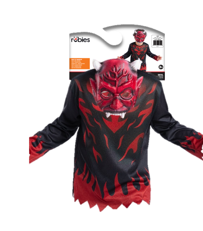rubies-teufel-kost-m-top-maske-kinder-schwarz-rot image 2