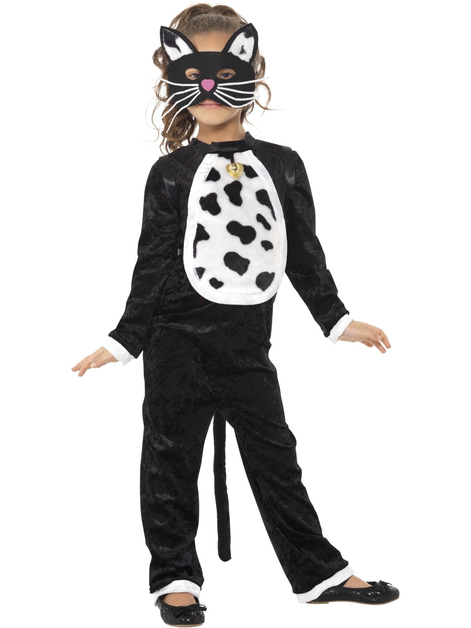 smiffys-fever-cat-kost-m-kinder-schwarz-mit-maske-gr-s-m image 1