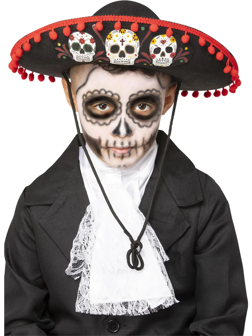 smiffys-fever-day-of-the-dead-sombrero-hut-kinder-totenkopf image 1