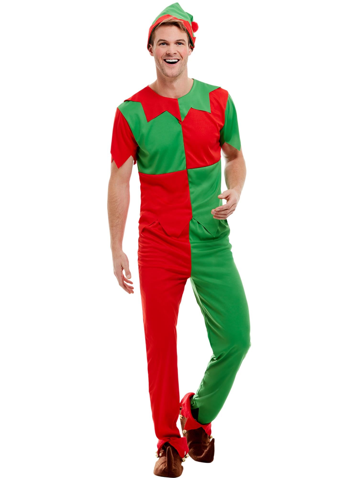 smiffys-fever-elf-kost-m-herren-rot-gr-n-gr-m image 4