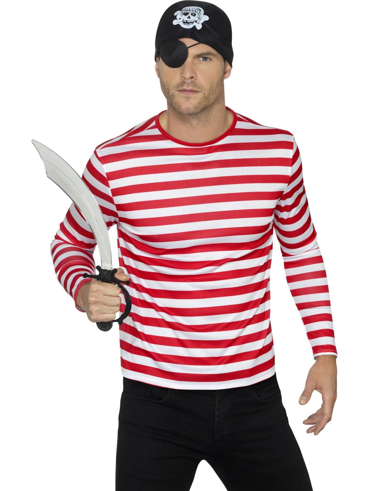 smiffys-fever-ringelshirt-rot-wei-herren-gr-m image 3