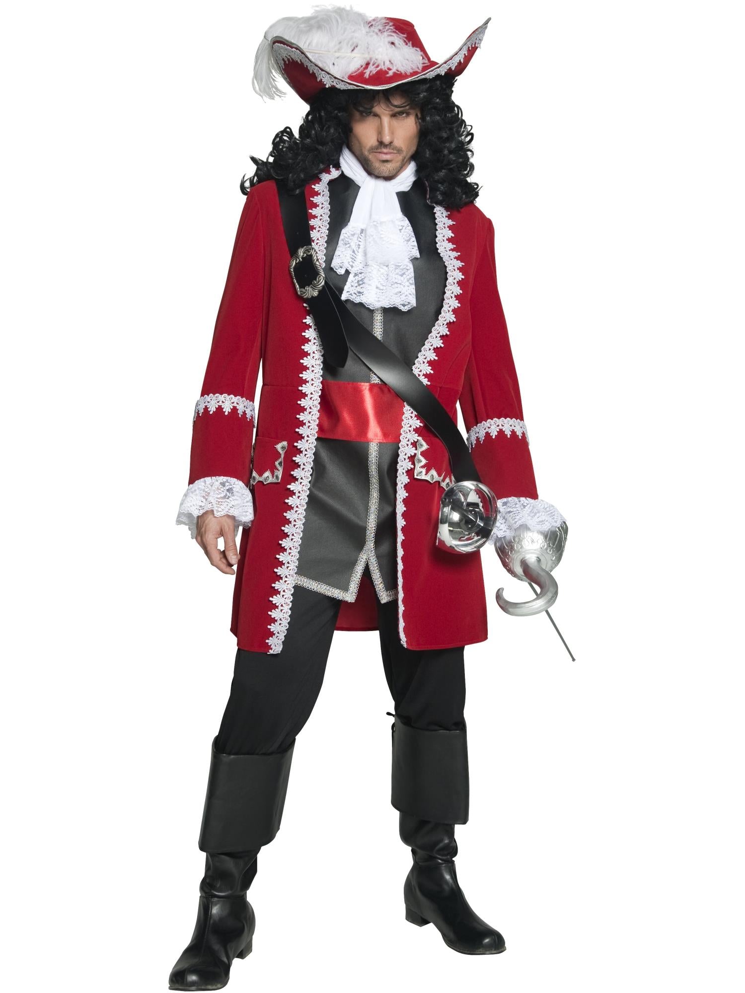smiffys-fever-pirate-captain-piratenkost-m-herren-rot image 1