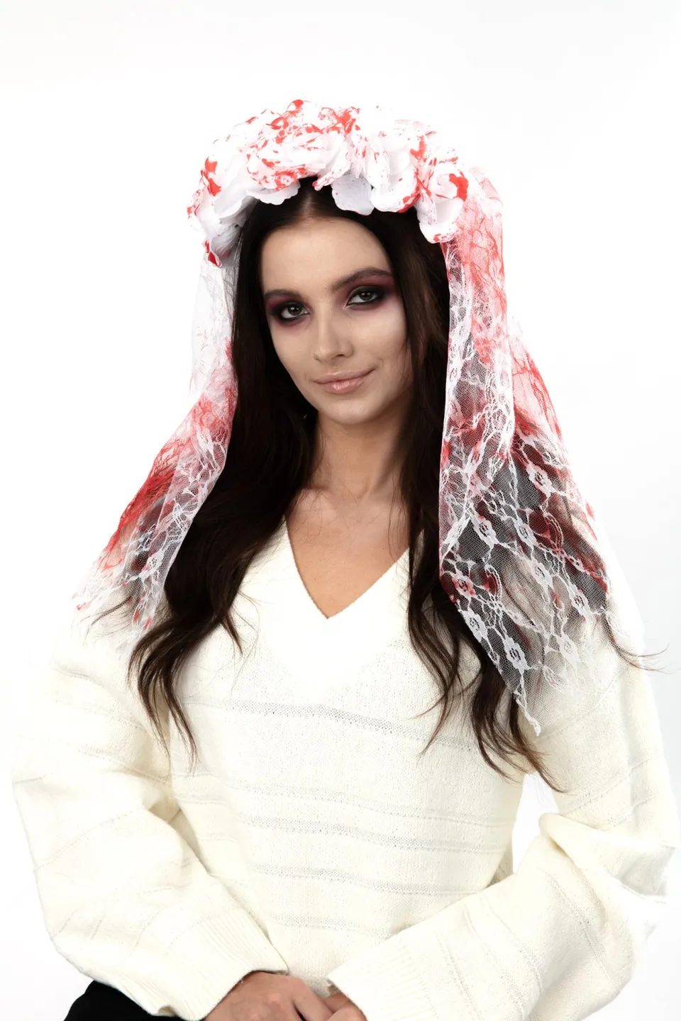 rubies-blutschleier-brautschleier-mit-blut-halloween-wei image 1
