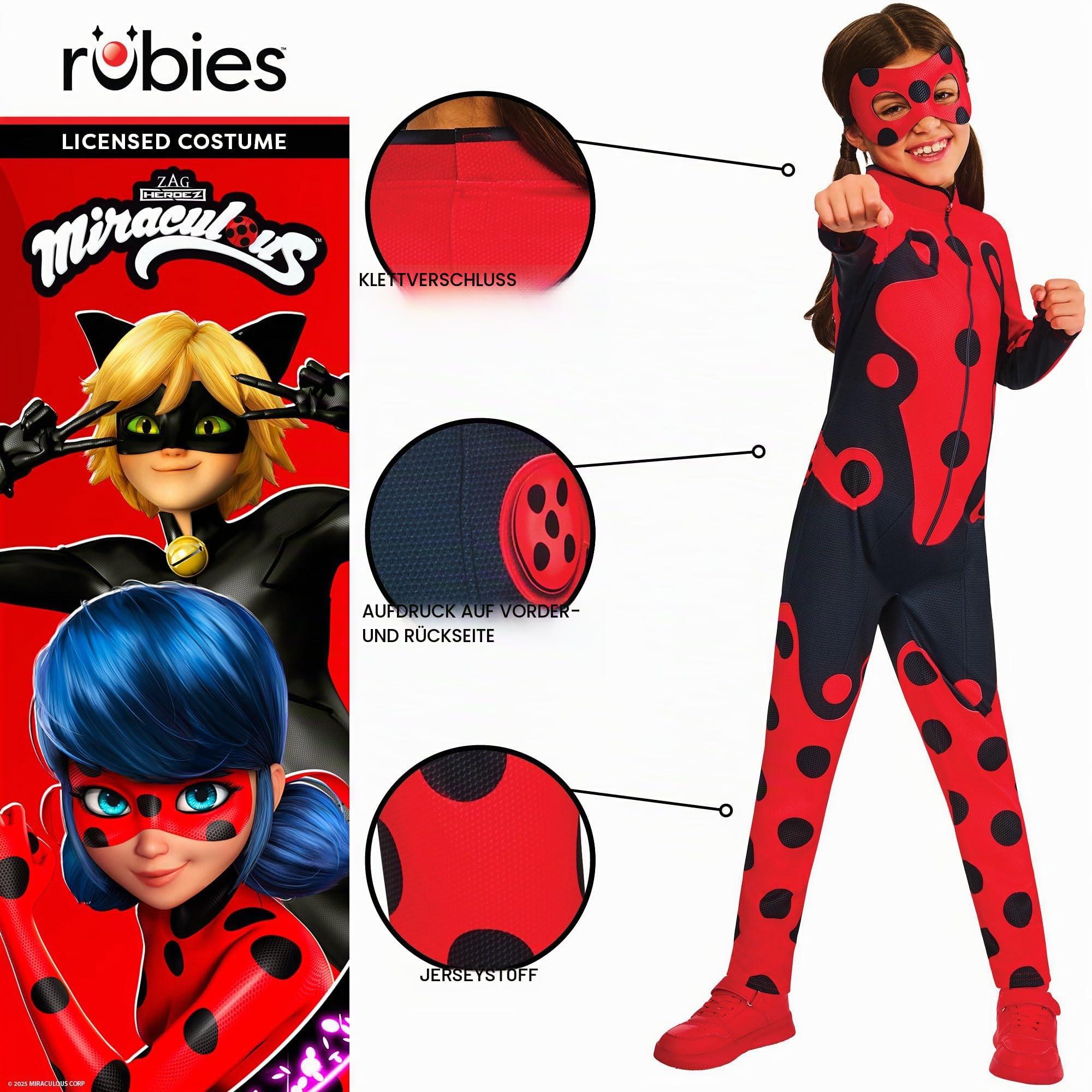 rubie-s-deluxe-miraculous-ladybug-kost-m-kinder-9-10-j-rot image 4