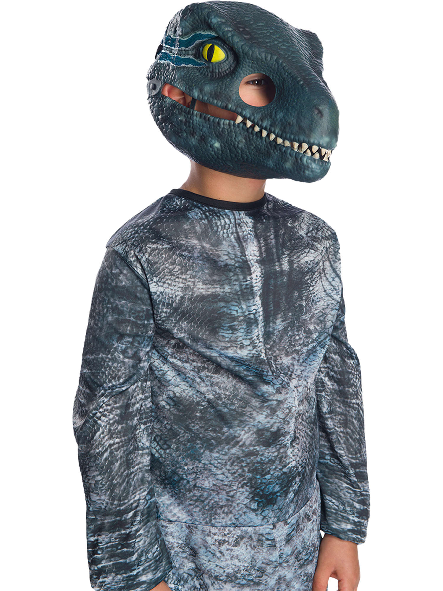rubies-velociraptor-maske-beweglicher-kiefer-pvc-gr-n image 1