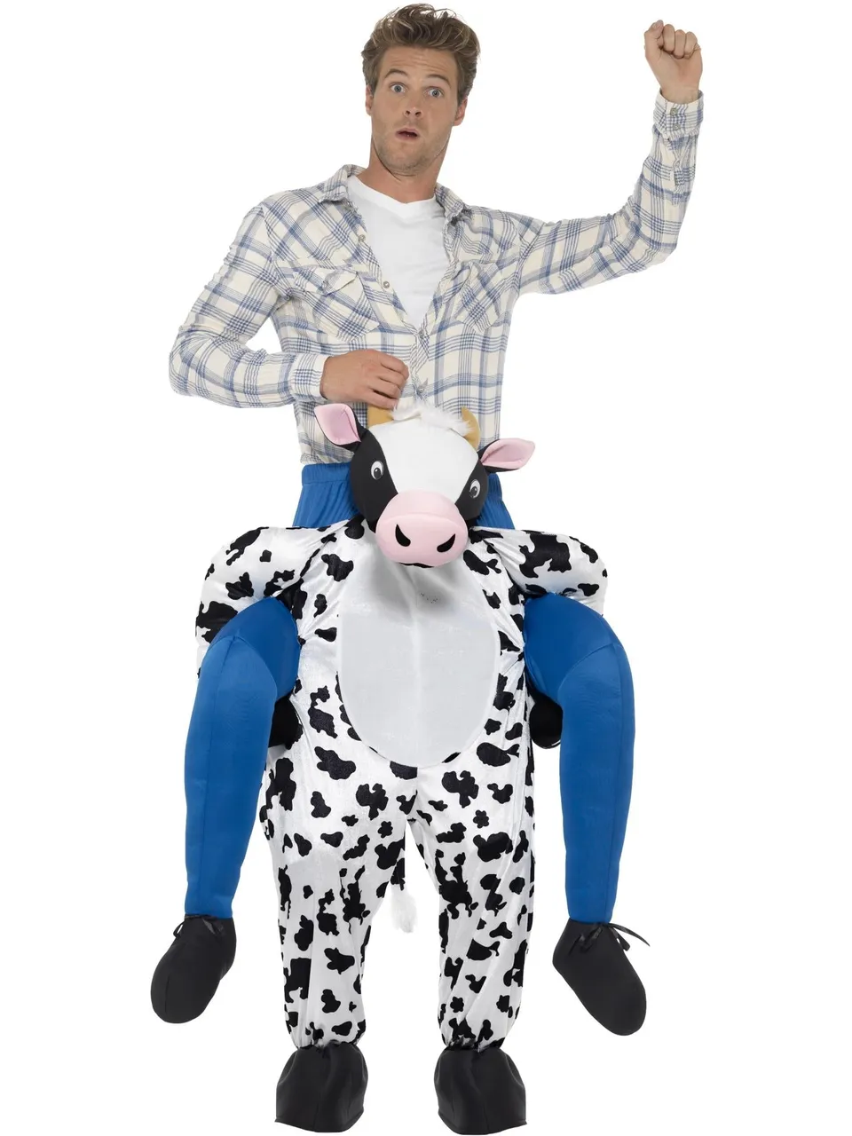 smiffys-fever-piggyback-kuh-kost-m-einteiler-schwarz-wei image 1