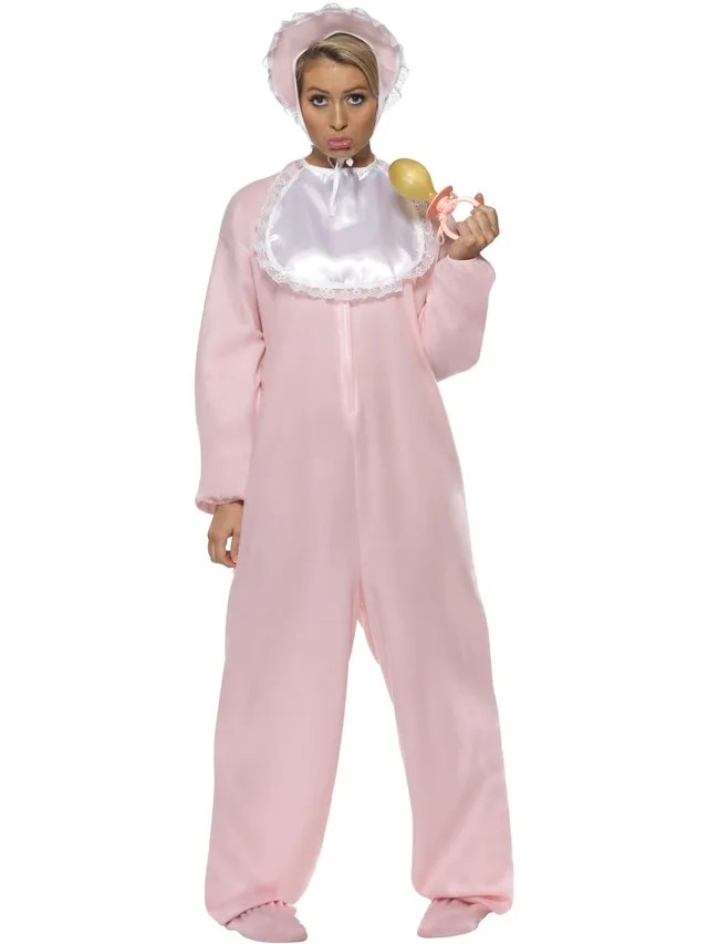 smiffys-fever-baby-romper-kost-m-damen-rosa-3-teilig image 1