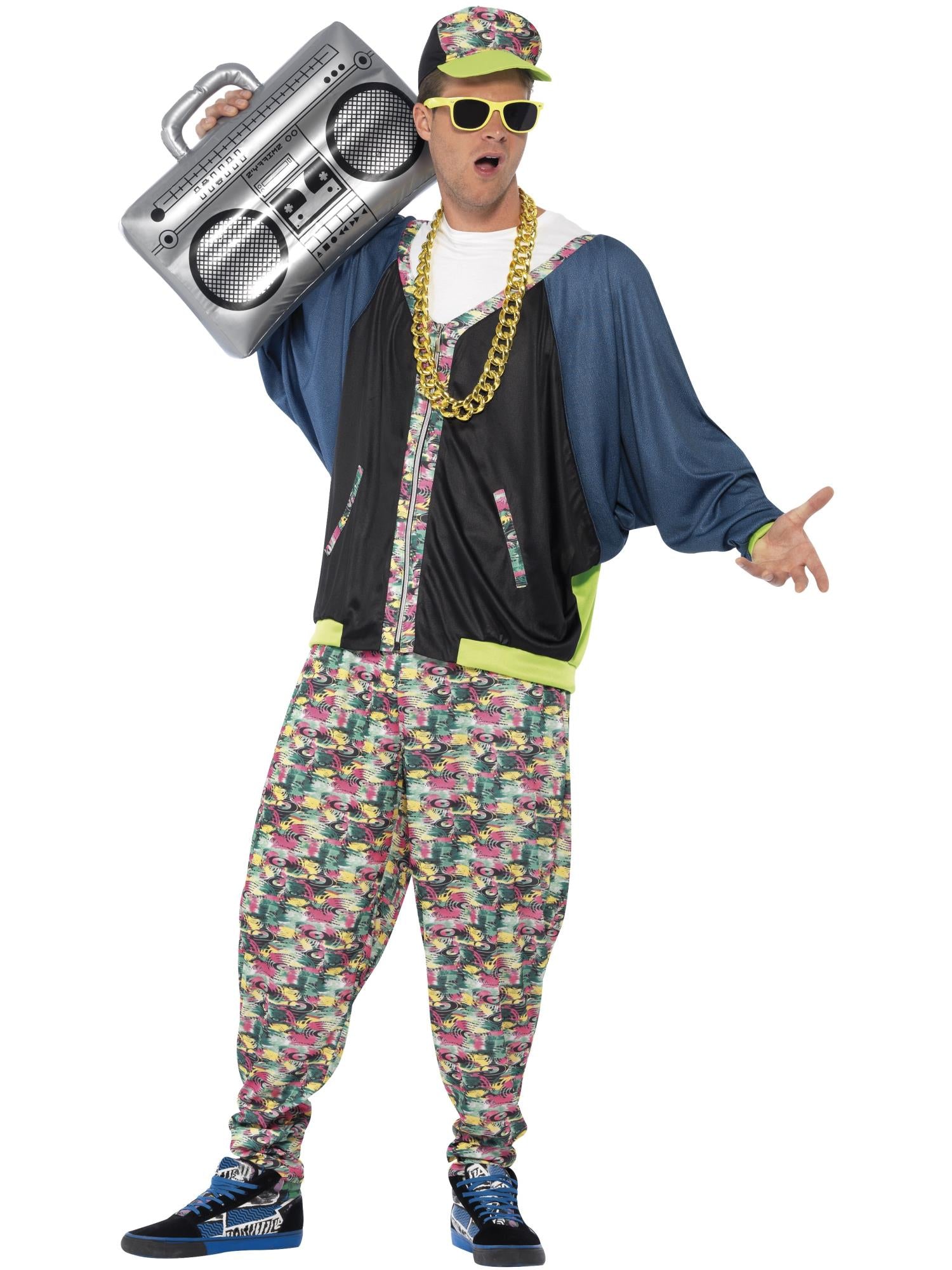 smiffys-fever-80s-hip-hop-kost-m-herren-bunt-3-teilig image 1