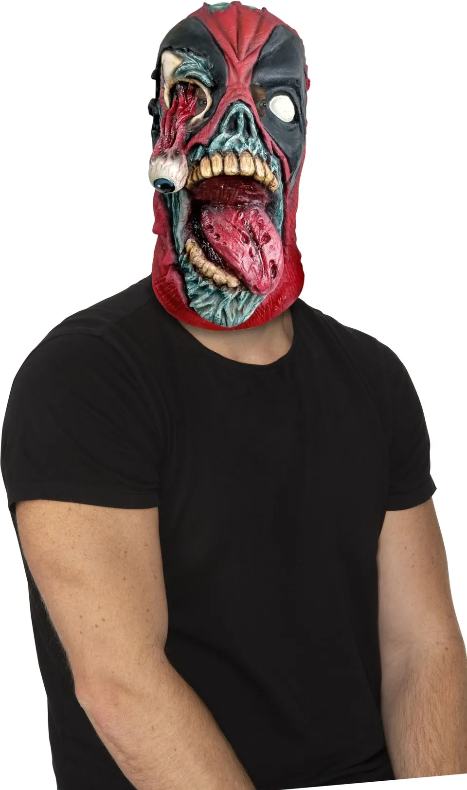 rubies-deadpool-zombie-maske-latex-vollmaske-rot image 1