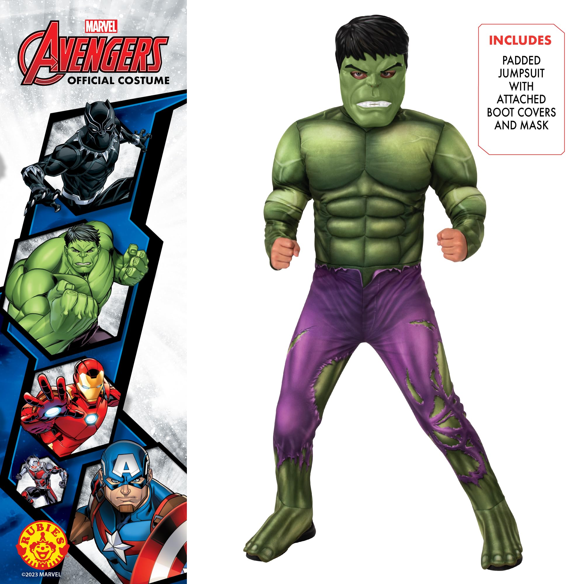 rubie-s-deluxe-301735m-hulk-kinderkost-m-9-10-jahre-muskel image 2