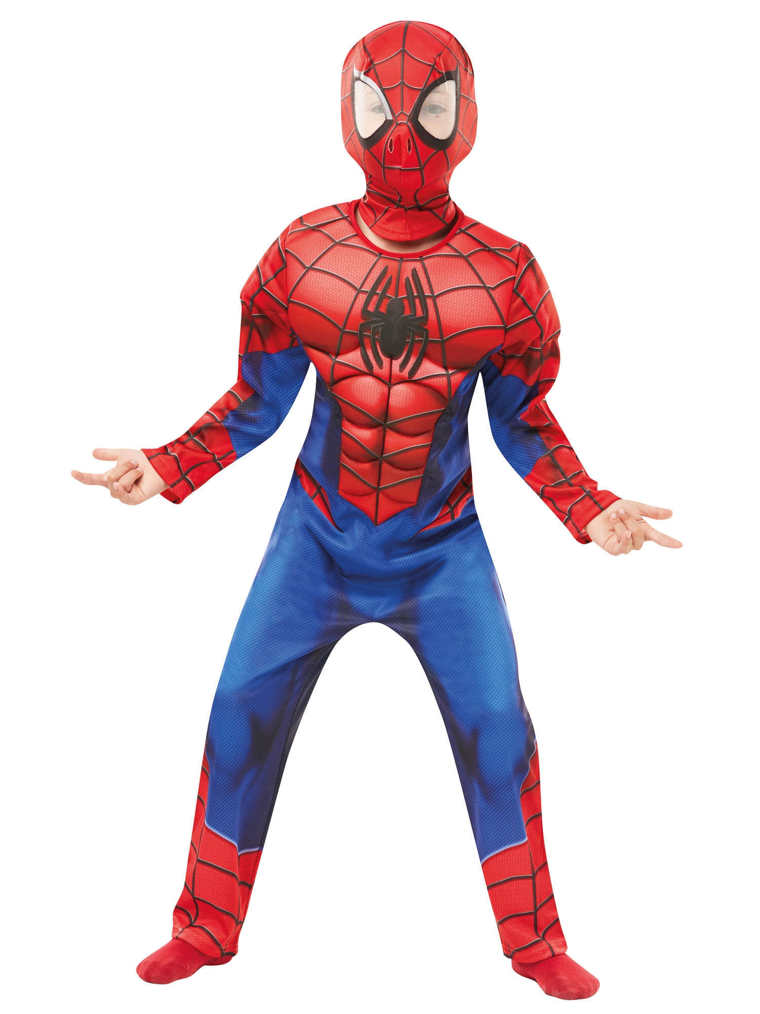 rubies-spider-man-luxe-kost-m-jersey-rot-blau-mit-muskeln-haube image 5