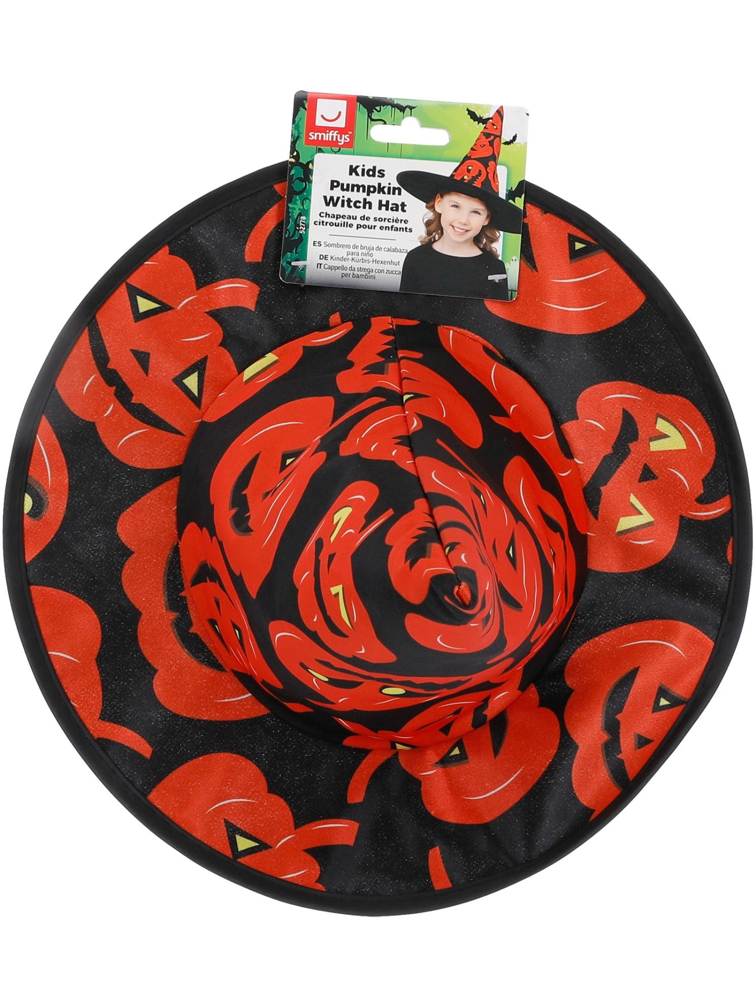 smiffys-fever-kids-pumpkin-witch-hexenhut-orange-schwarz image 3