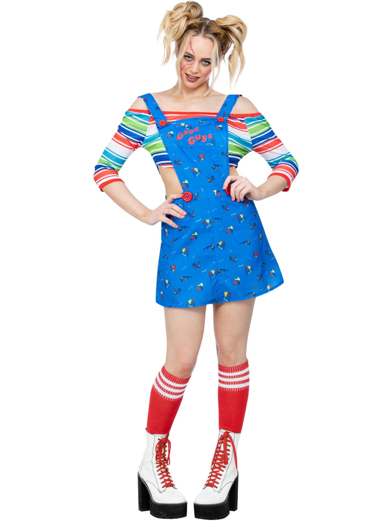 smiffys-fever-chucky-kost-m-damen-m-2-tlg-latzkleid image 4