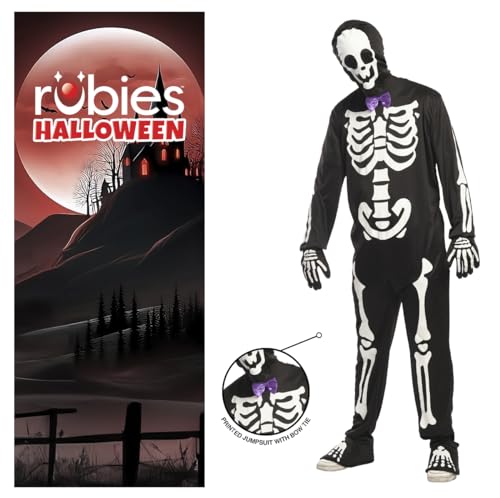 rubie-s-deluxe-skelett-kost-m-herren-glow-jumpsuit-handschuhe image 8