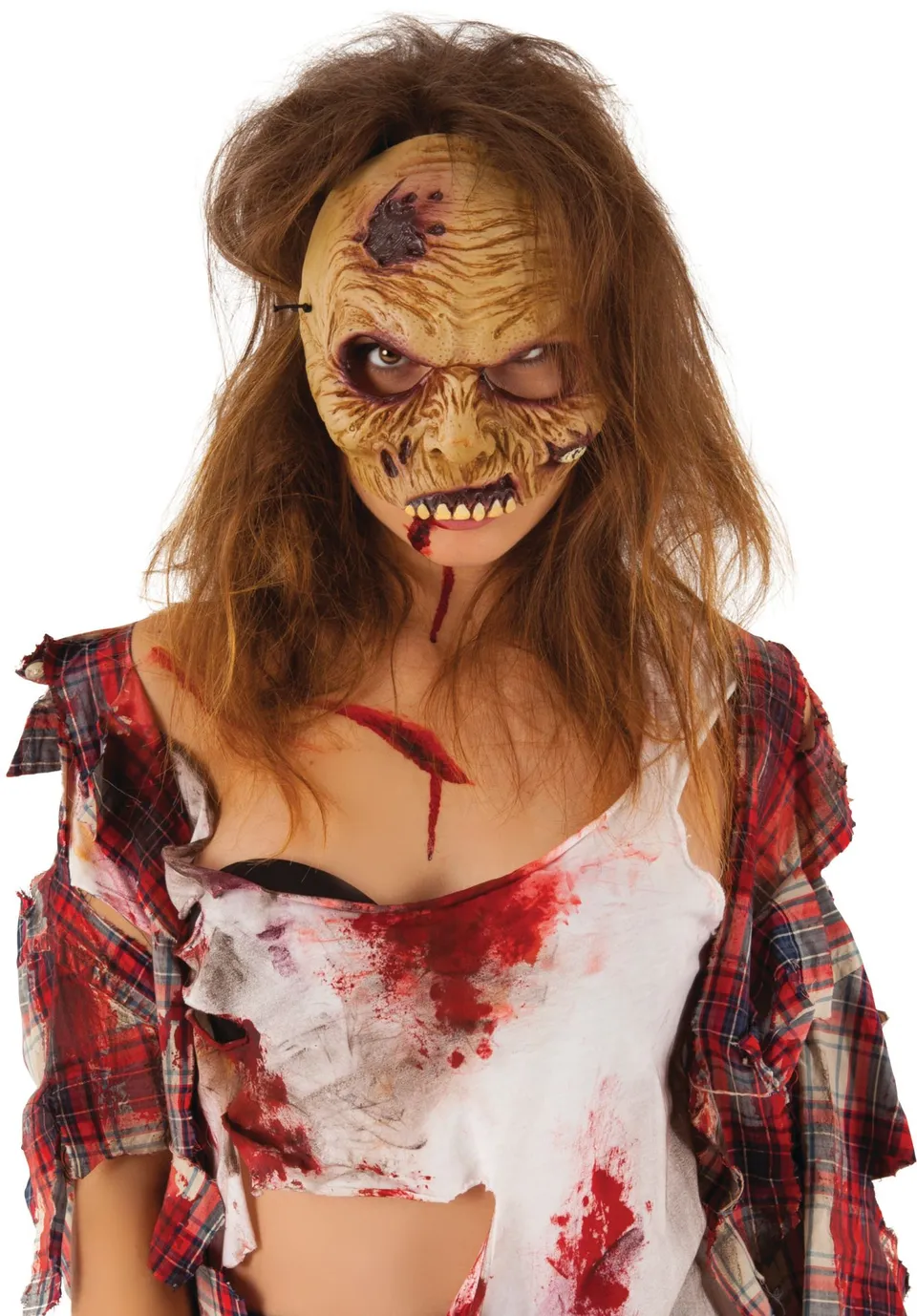 rubies-zombie-halbmaske-erwachsene-latex-hautfarben image 1
