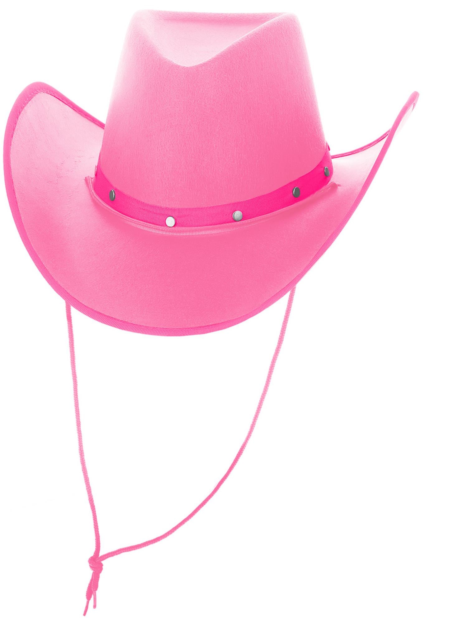 smiffys-fever-cowboyhut-pink-filz-kinnband image 2