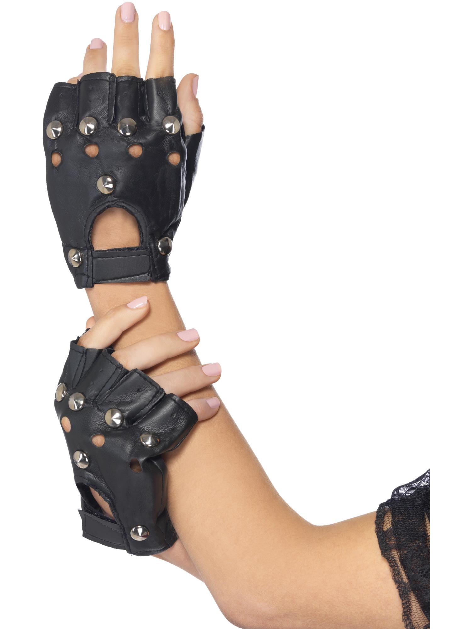 smiffys-fever-punk-handschuhe-schwarz-nieten-einheitsgr-e image 1