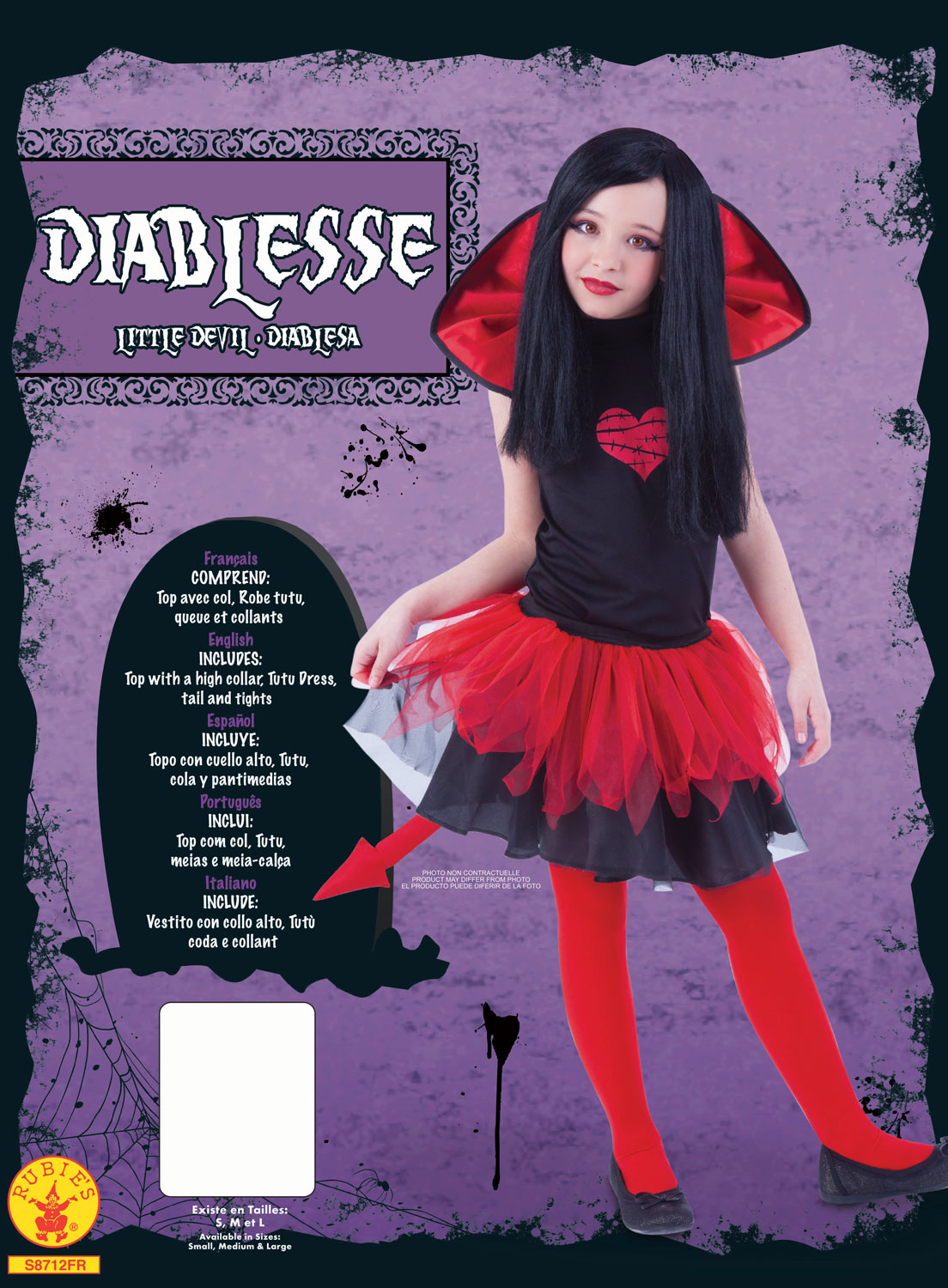 rubies-teufelin-tutu-kost-m-damen-rot-mit-fl-geln-h-rner image 4