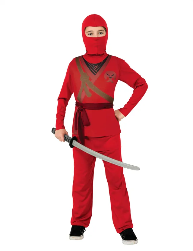 rubie-s-deluxe-ninja-kost-m-rot-m-kinder image 1