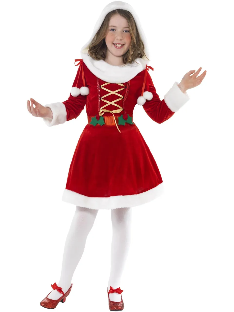 smiffys-fever-little-miss-santa-kost-m-kinder-m-rot-weihnachten image 1