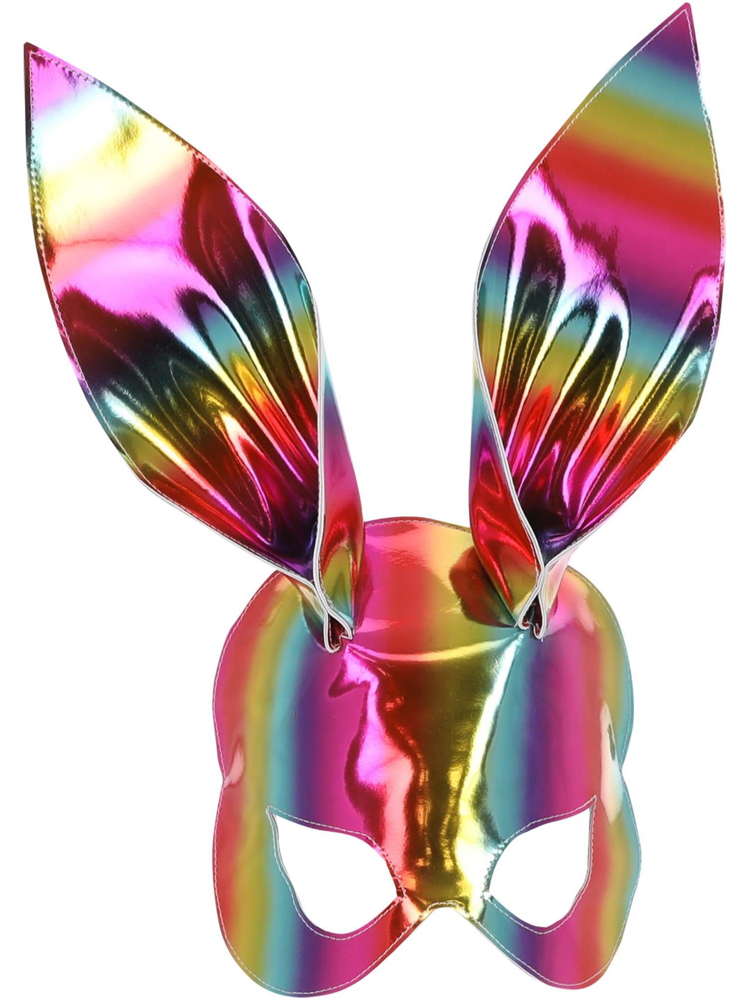 smiffys-fever-bunny-maske-rainbow-metallic image 1