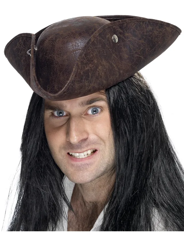 smiffys-fever-piraten-dreispitz-hut-erwachsene-braun-leder-optik image 1
