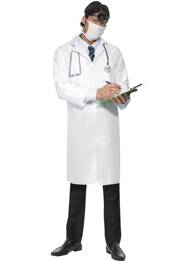 smiffys-fever-doctor-s-arzt-kost-m-kittel-maske-wei-m-2xl image 1