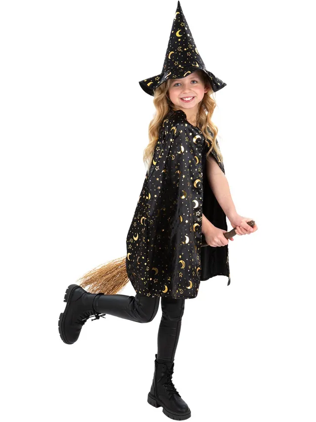 smiffys-fever-wizard-kost-m-kinder-schwarz-umhang-hut image 1