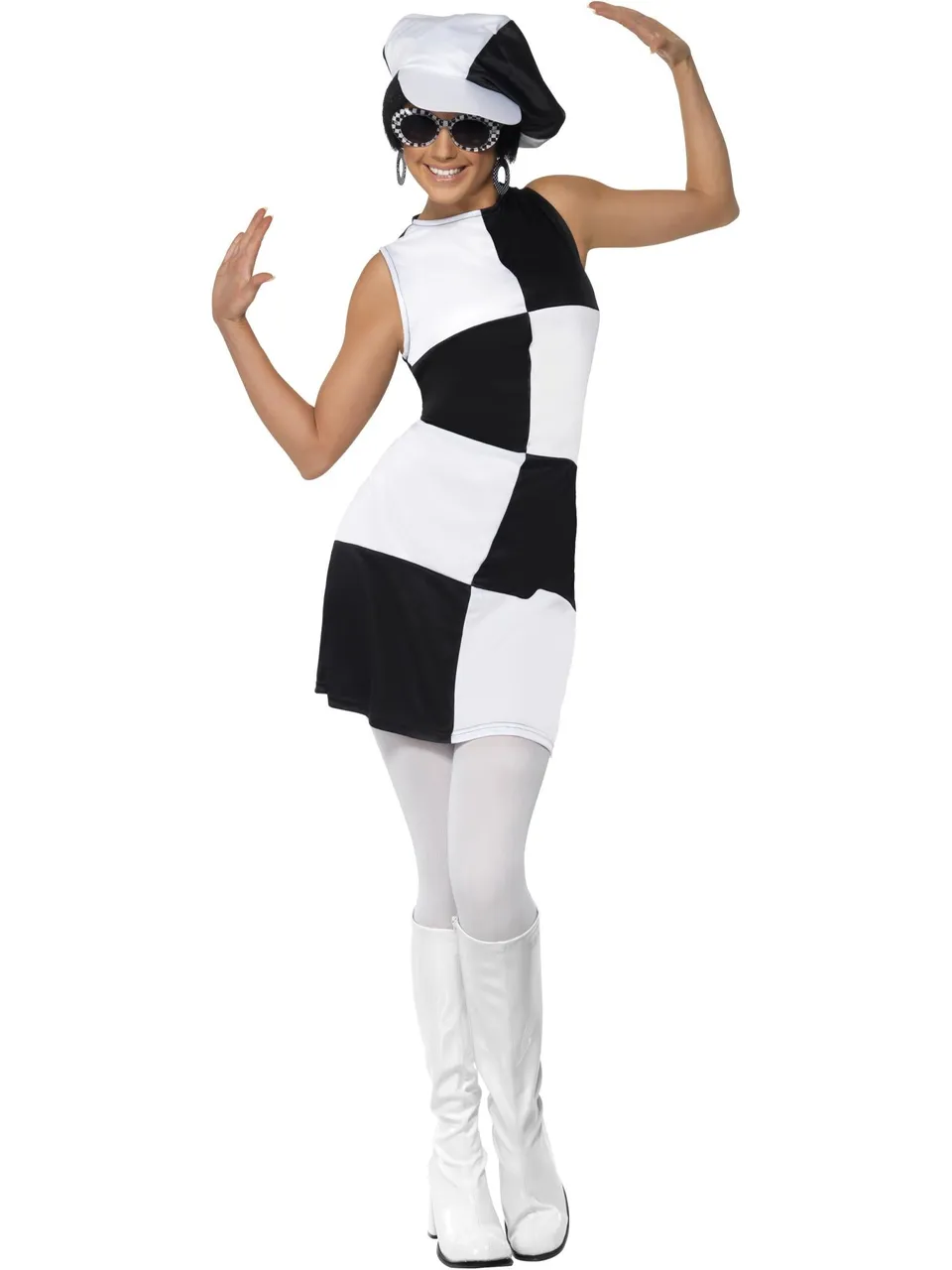smiffys-fever-60er-party-girl-kost-m-damen-s-schwarz-wei image 1