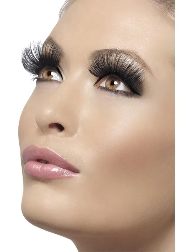 smiffys-fever-falsche-wimpern-60s-schwarz-lang-mit-kleber image 1