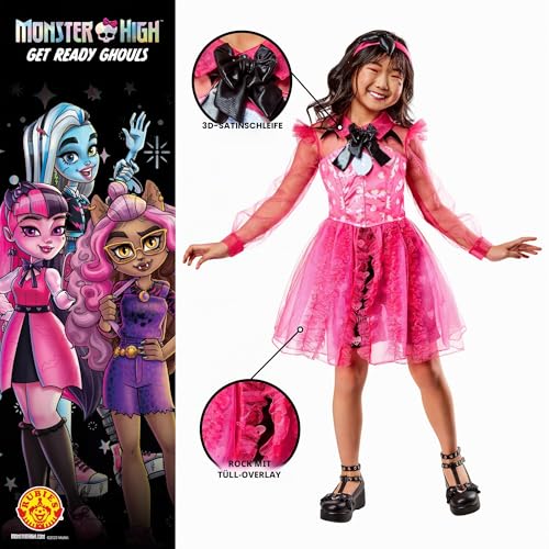 rubie-s-deluxe-monster-high-draculaura-kost-m-kinder-rosa image 8
